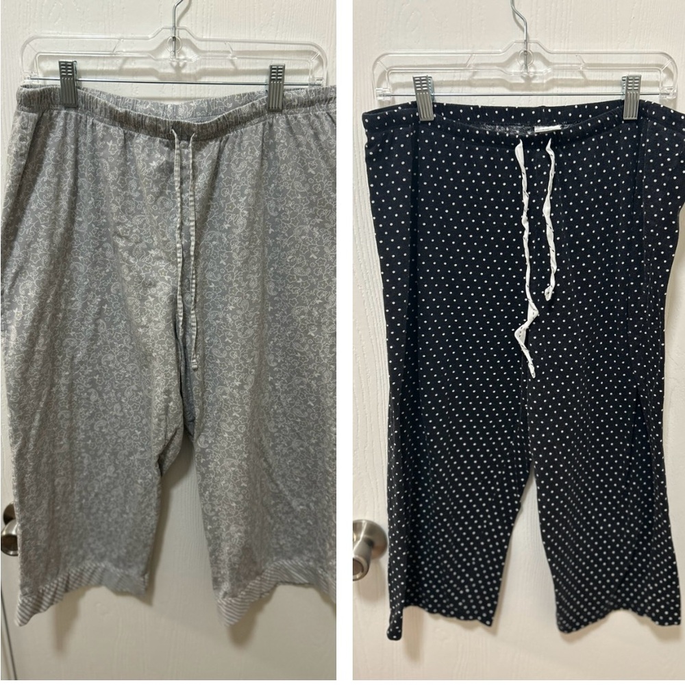 Croft & Barrow 100% Cotton Capri Pajama Pants Bundle 2 pairs size Large
